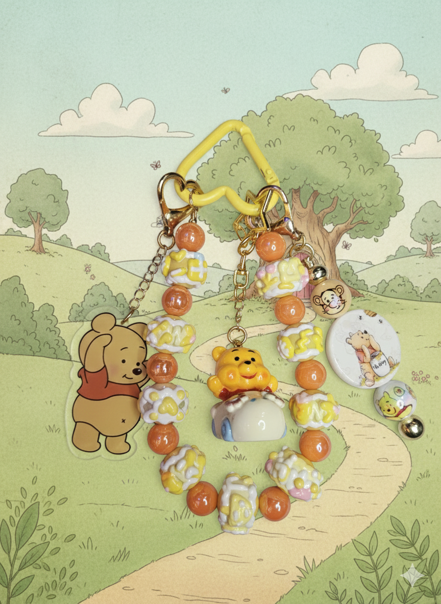 Handmade Winnie the Pooh bagcharm
