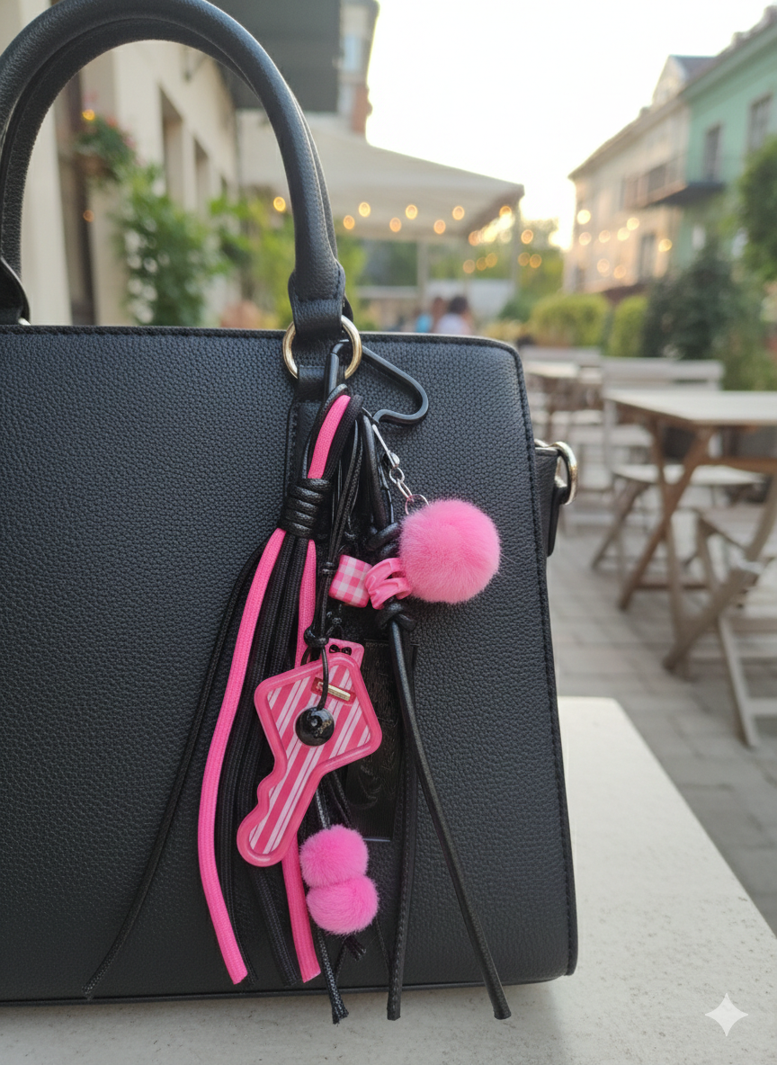 Bagcharm pink / black