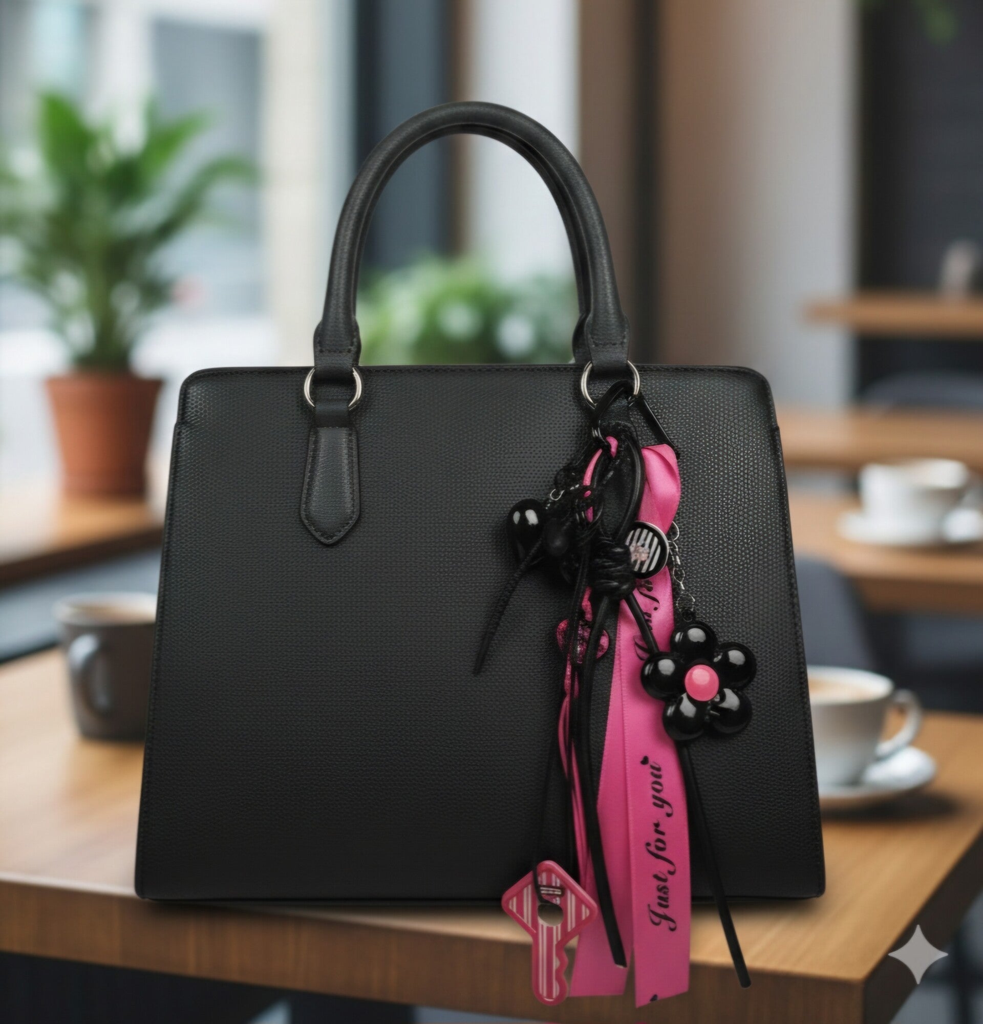 Bagcharm pink / black