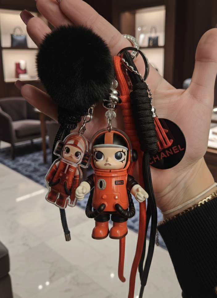 Space Molly brand keychain black&red