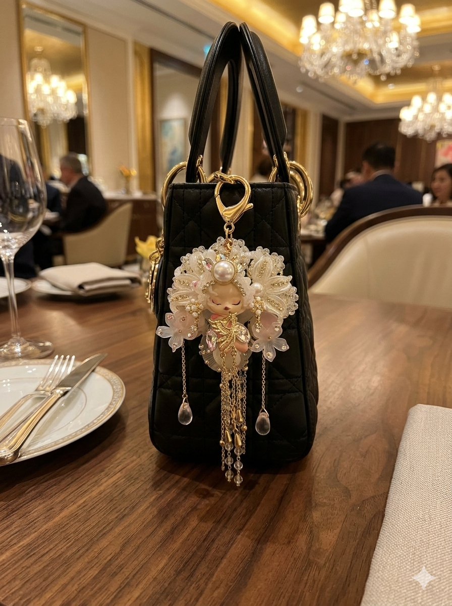 Luxury skullpanda bagcharm