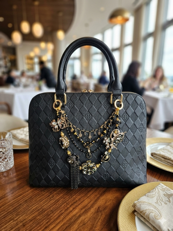 Luxury bagchain black & gold 4 layer