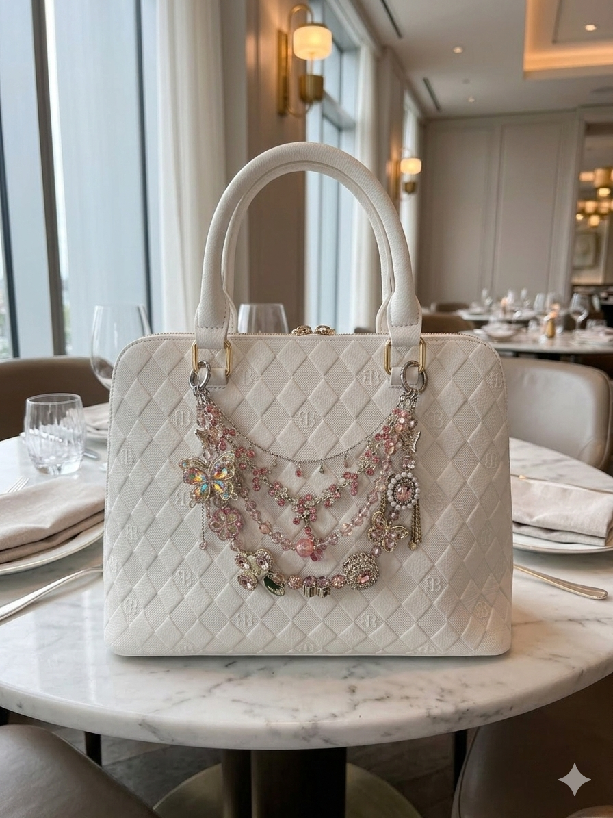 Luxury bagchain pink 4 layer