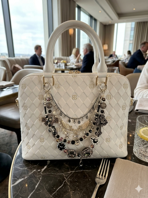 Luxury bagchain black goth 4 layer