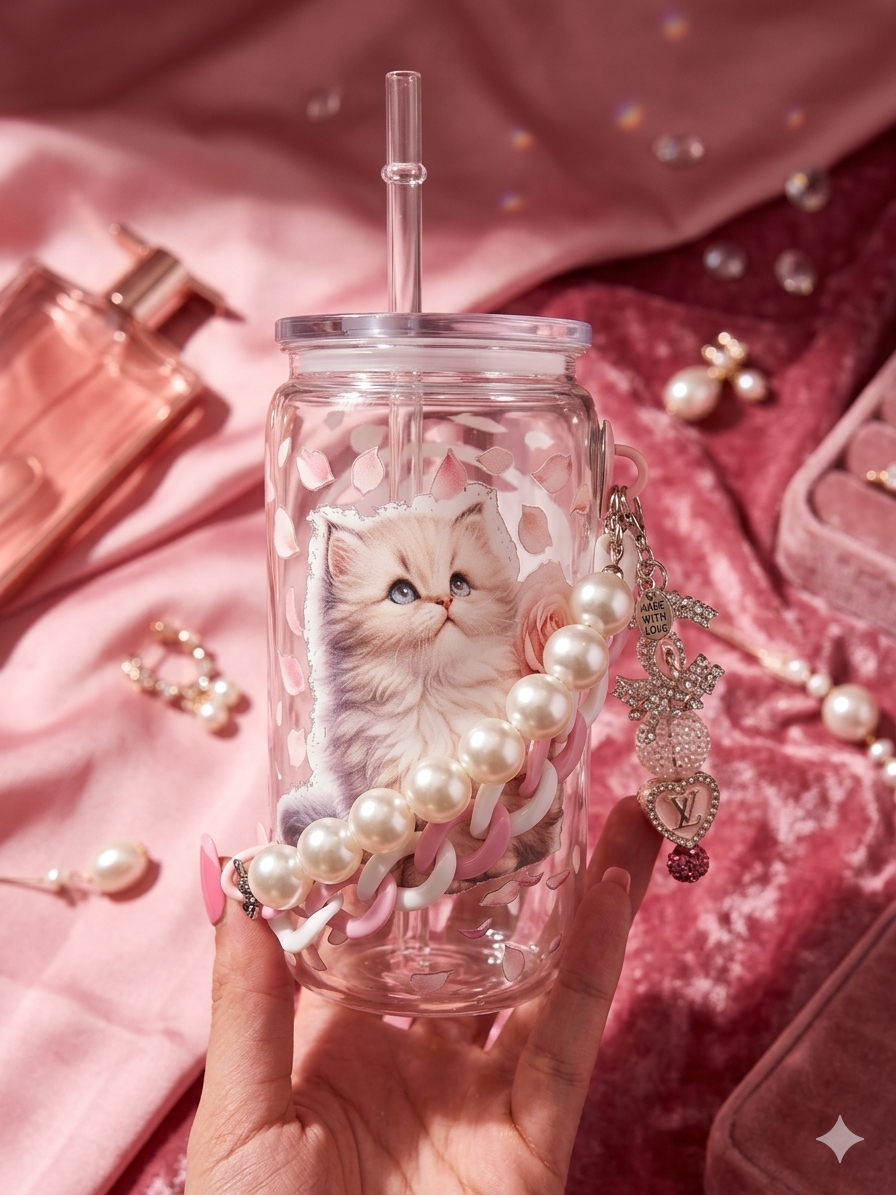 Tumbler pink kitty