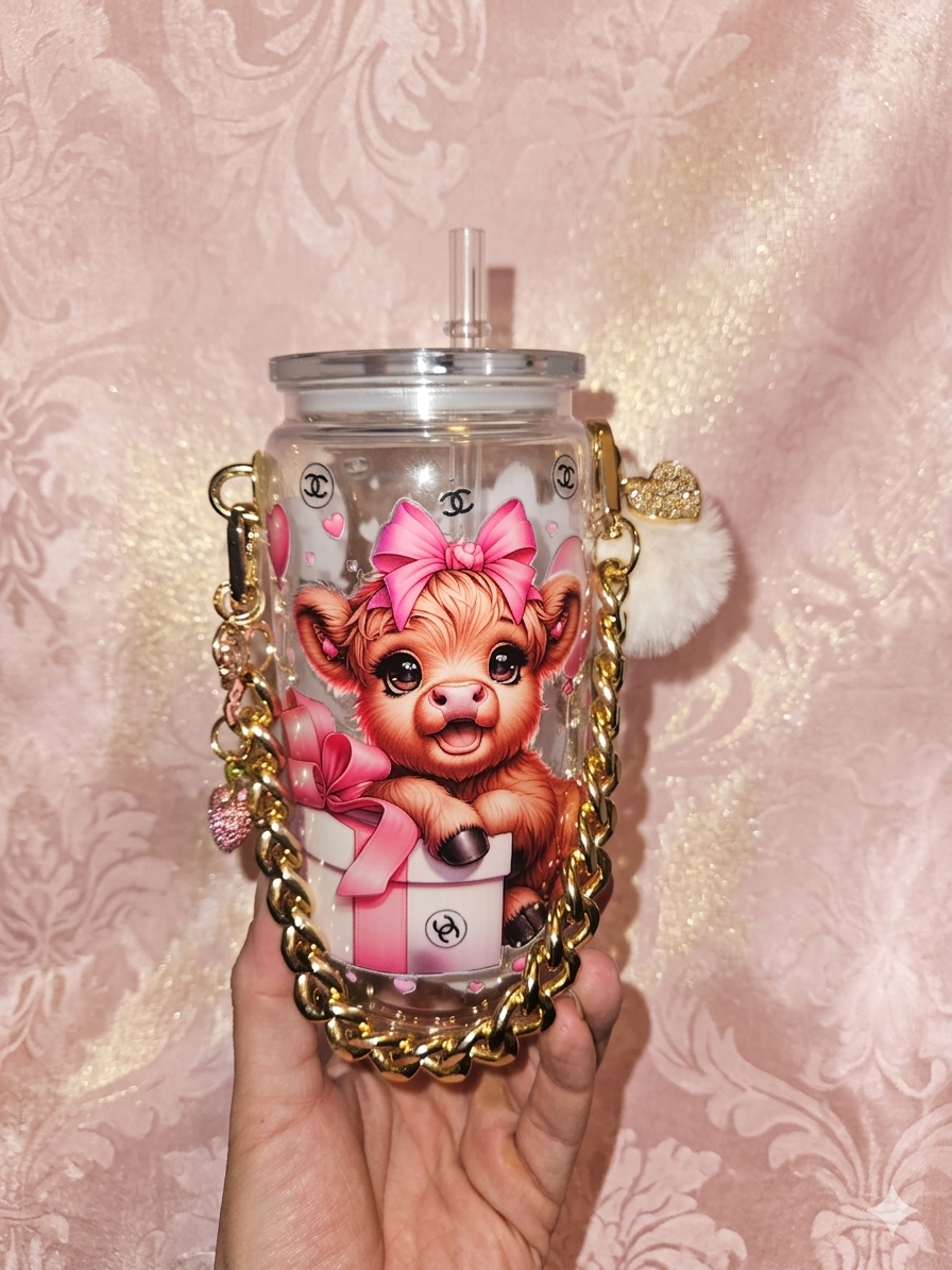 Tumbler pink cow