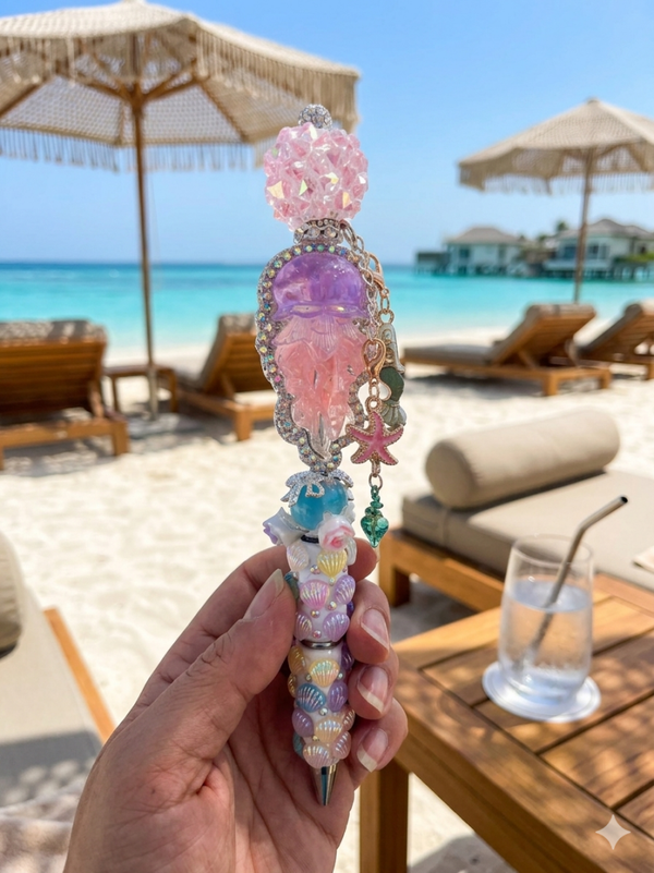 Handmade pen summer beach life