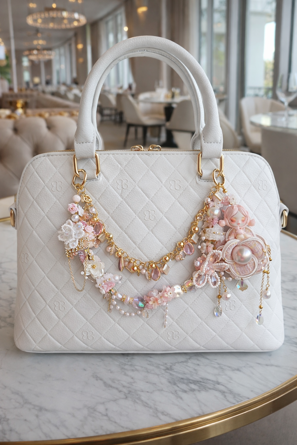 Luxury Bagchain pink skullpanda