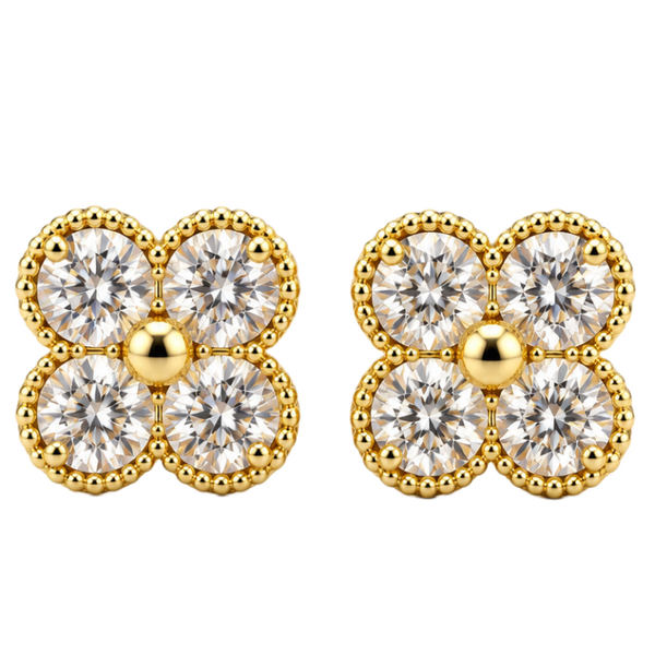 Gold Clover stud 925