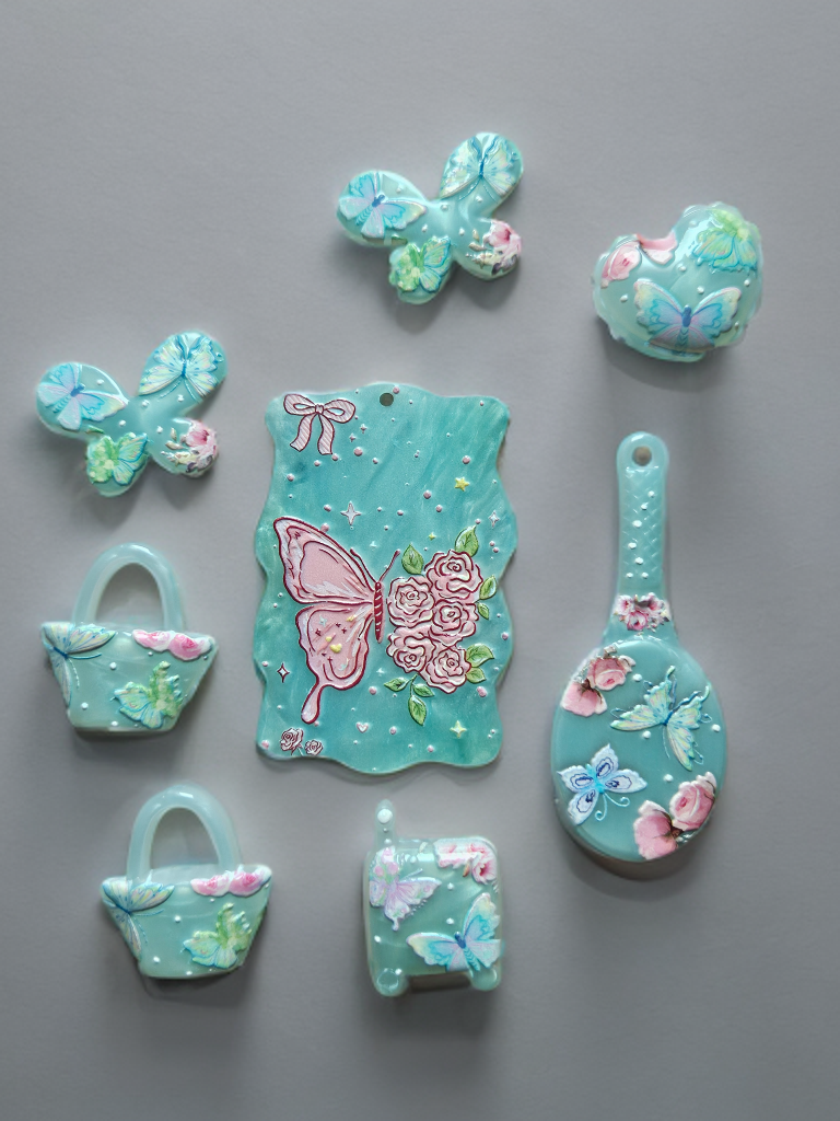 Irregular beads set summer butterfly