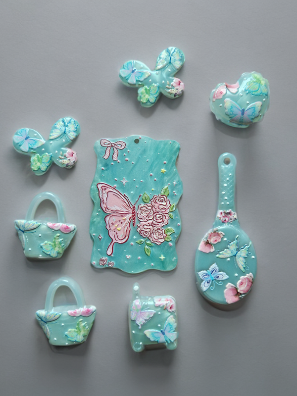 Irregular beads set summer butterfly