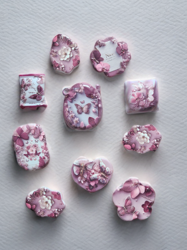 Irregular beads set rose