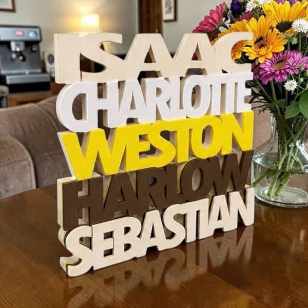 5 Names As One – Layered Custom Sign