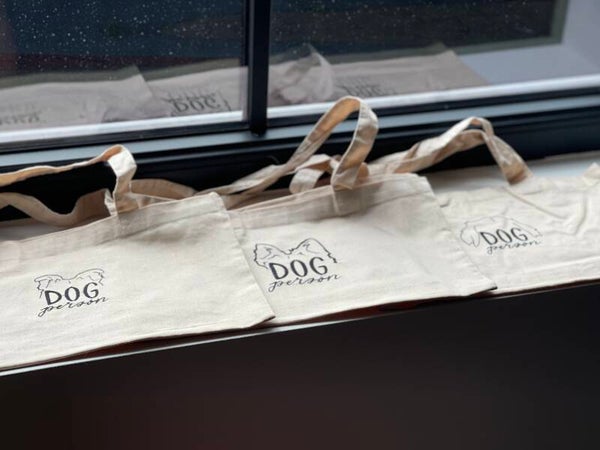 Totebag dog person
