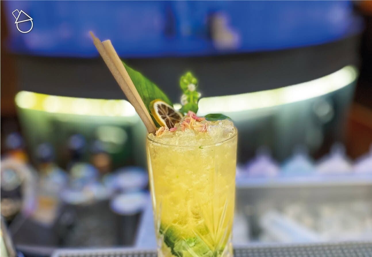Cocktail signature avec garniture de menthe fraîche, création W&Co CHR Business Coaching