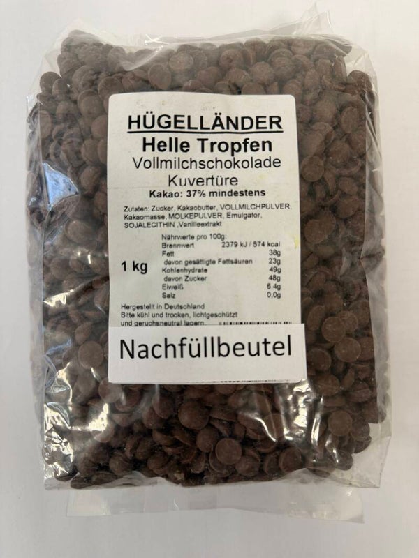 Helle Tropfen, Vollmilchschokolade Tropfen 1Kg