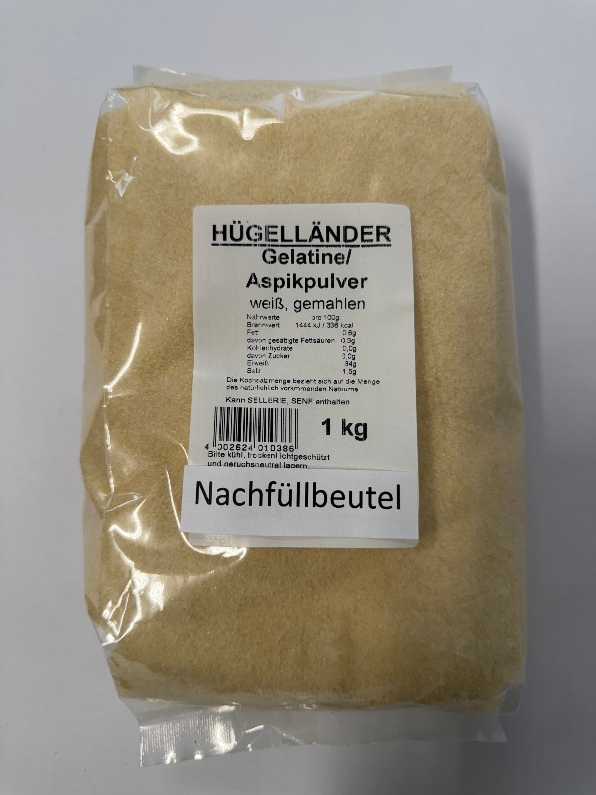 Gelatine / Aspikpulver weiß, gemahlen 1Kg