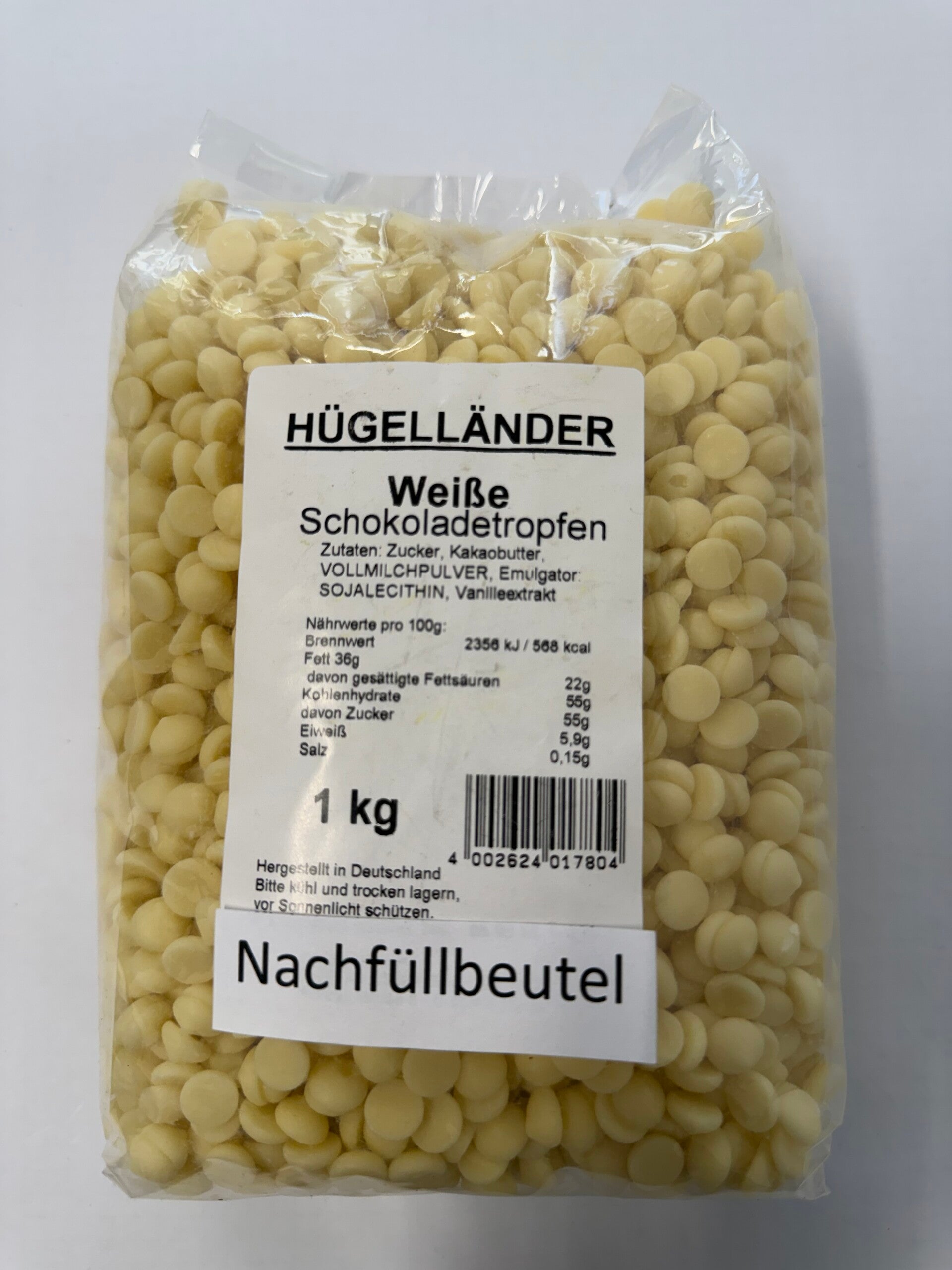 Weiße Schokoladentropfen 1Kg