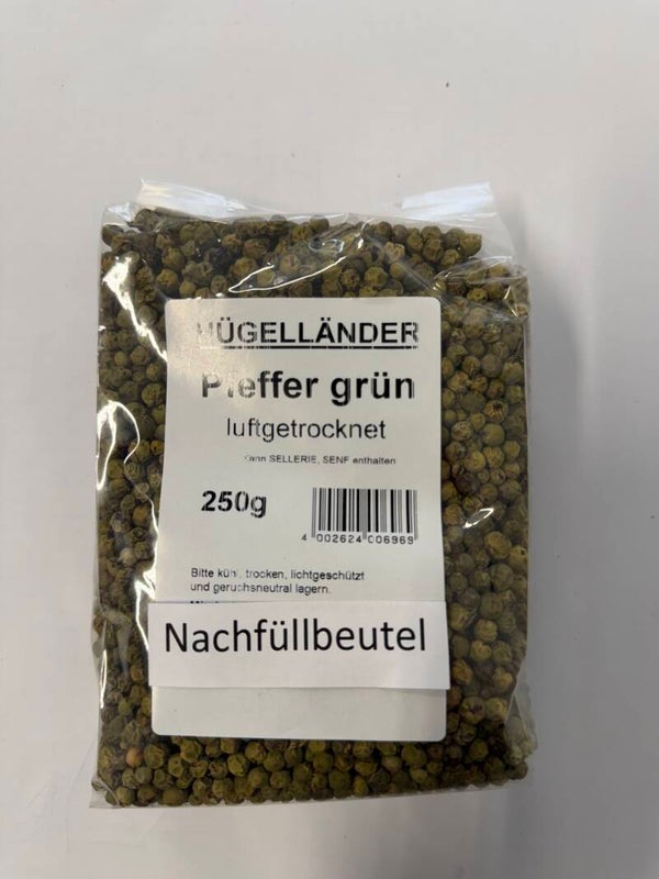 Pfeffer grün, ganz, luftgetrocknet 250g