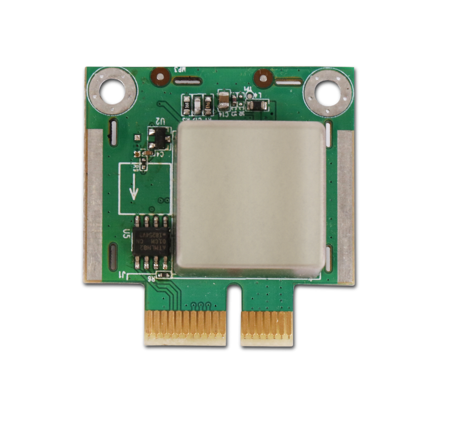 Siglent OCXO reference module: plug-in card with the oven-controlled oscillator under a shield can