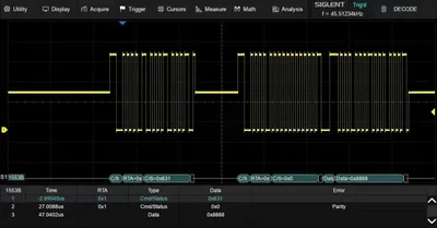 SDS5000HD-1553B MIL-STD trigger &amp; decode license option