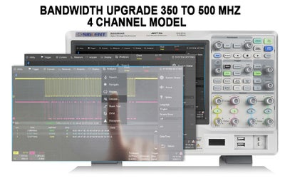 SDS-5000X-4BW05 — 350 MHz to 500 MHz bandwidth upgrade, 4-ch