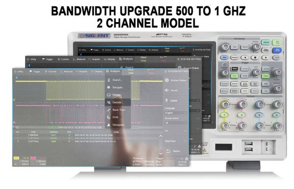 Siglent SDS-5000X-2BW10 Upgrade 500 MHz to 1 GHz (2-CH model)