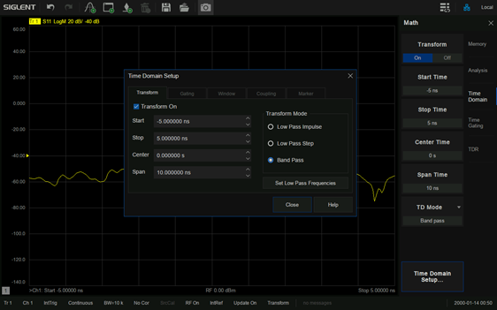 Siglent SNA5000-TDA Time-Domain Analysis