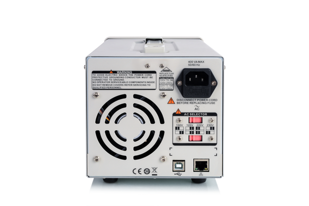Siglent SPD1168X rear panel with USB and LAN