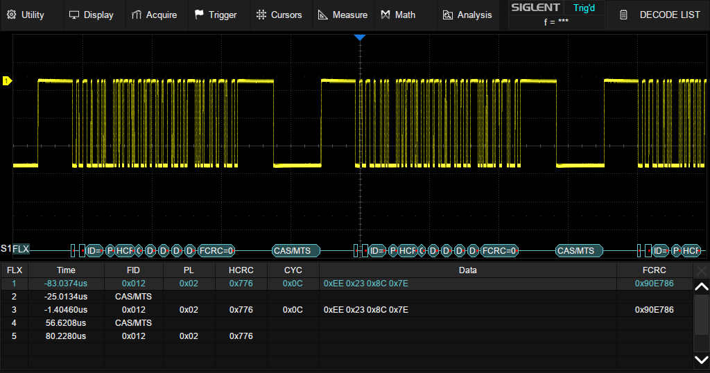 SDS3000HD-FlexRay trigger & decode license option