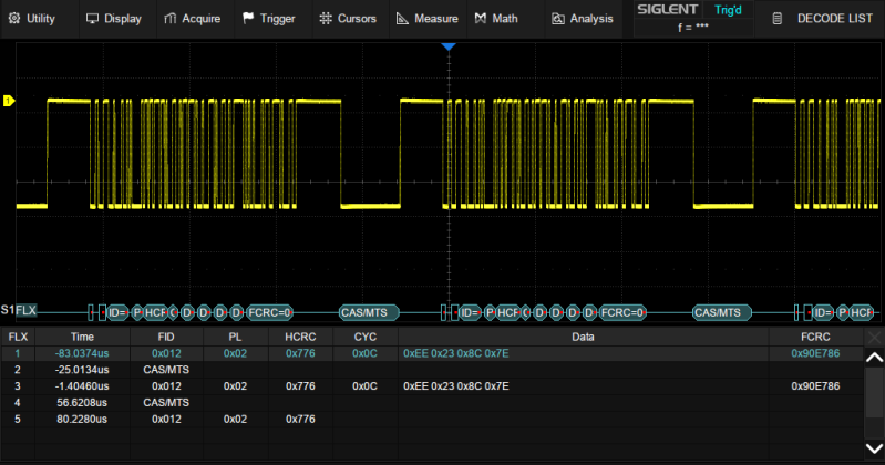 SDS5000HD-FlexRay trigger &amp; decode license option