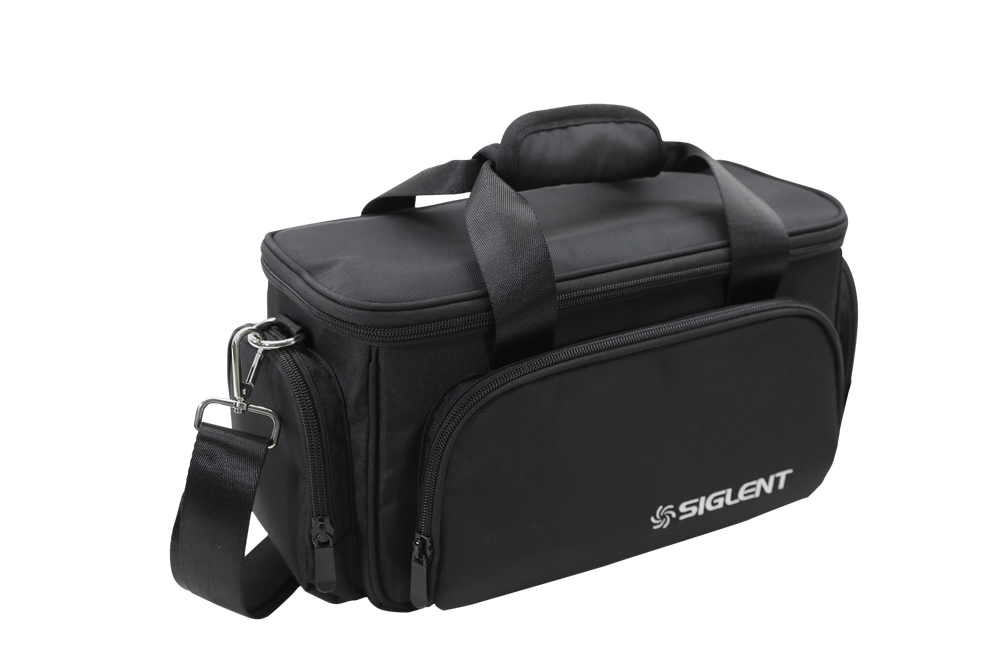 Siglent BAG-S1 black soft carry case with two handles, shoulder strap and zipped front pocket