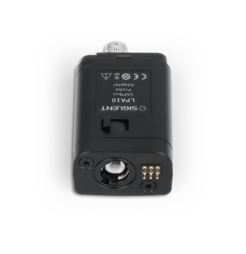 Siglent LPA10 active probe adapter seen from the other end