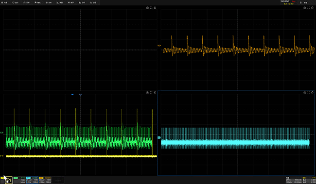 SigScopeLab multi-window workspace with four waveforms