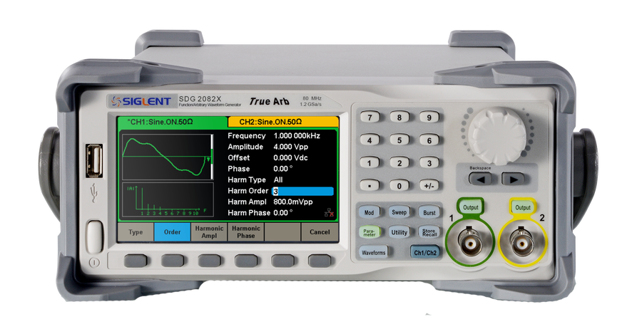 Siglent SDG2000X function / arbitrary waveform generator front view