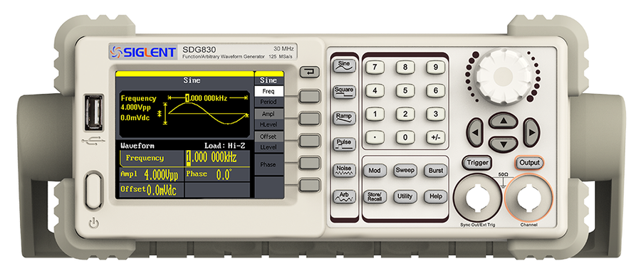 Siglent SDG800 function / arbitrary waveform generator front view