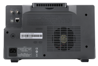 Siglent SDS2104X Plus oscilloscope — rear panel view