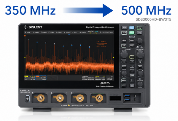 Siglent SDS3000HD-BW3T5 350 MHz to 500 MHz bandwidth upgrade