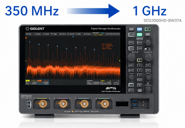 Siglent SDS3000HD-BW3TA 350 MHz to 1GHz bandwidth upgrade