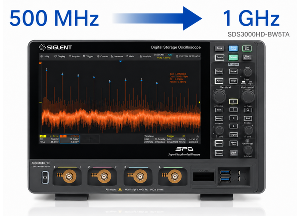 Siglent SDS3000HD-BW5TA 500 MHz to 1GHz bandwidth upgrade