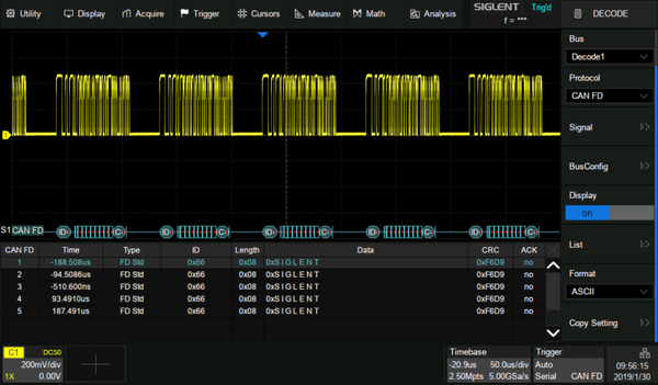 SDS6000Pro-CANFD CAN-FD decoding activation license