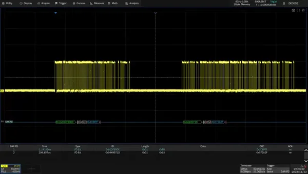 Siglent SDS7000A-CANFD trigger & decode (software)