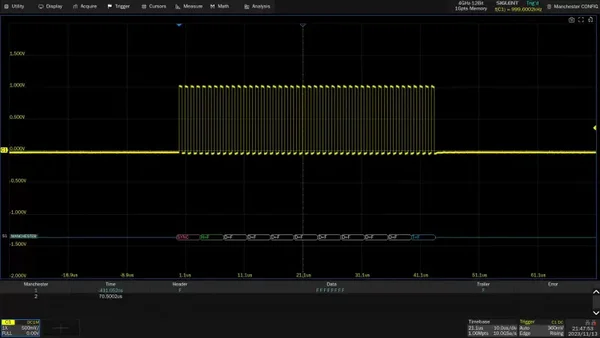 Siglent SDS7000A-Manch trigger & decode (software)