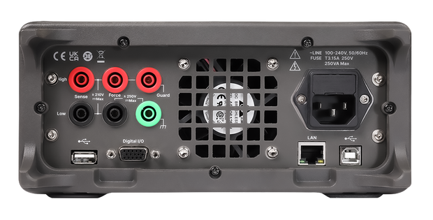 Siglent SMM3312X — Rear — triaxial, LAN & USB