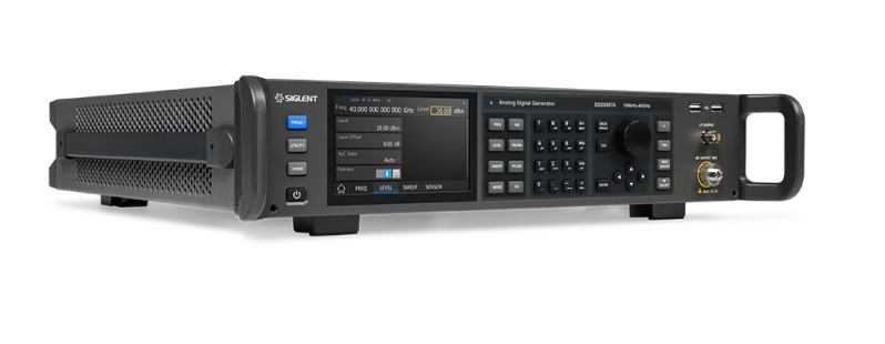 Siglent SSG6087A microwave analog signal generator, three-quarter view