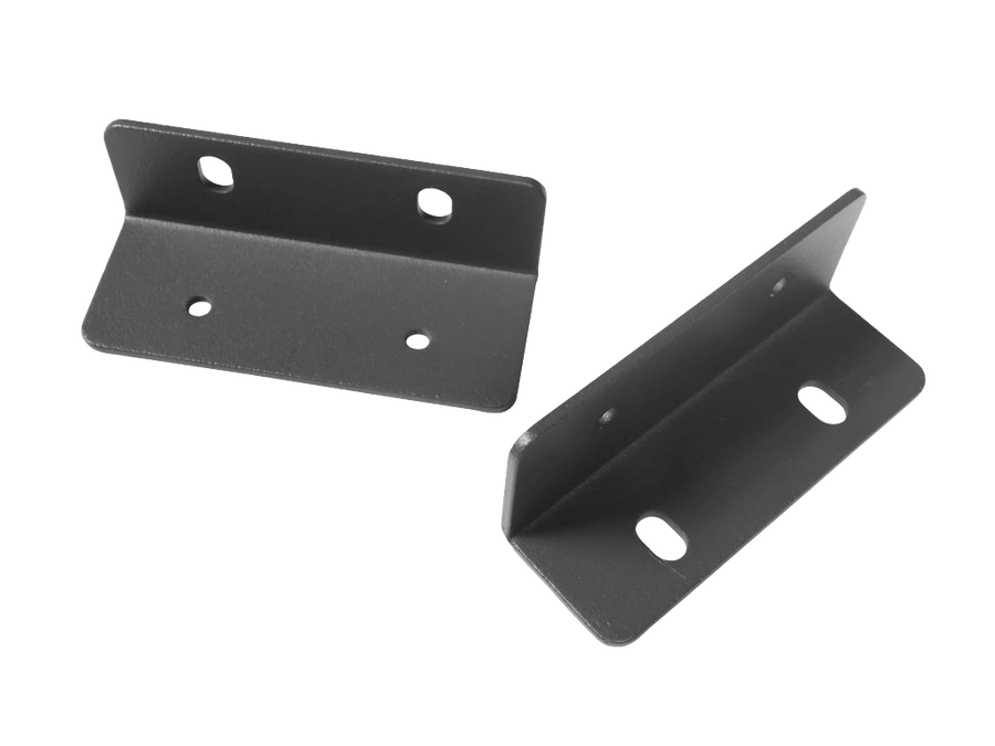 The two L-section rack ears supplied with the Siglent SSG6000A-RMK kit
