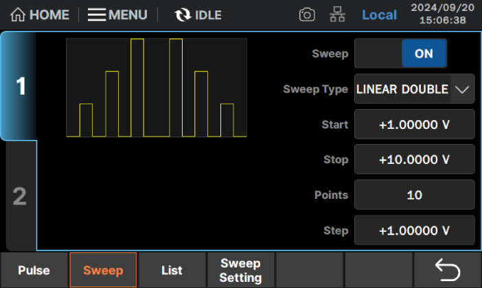 Linear and logarithmic sweep