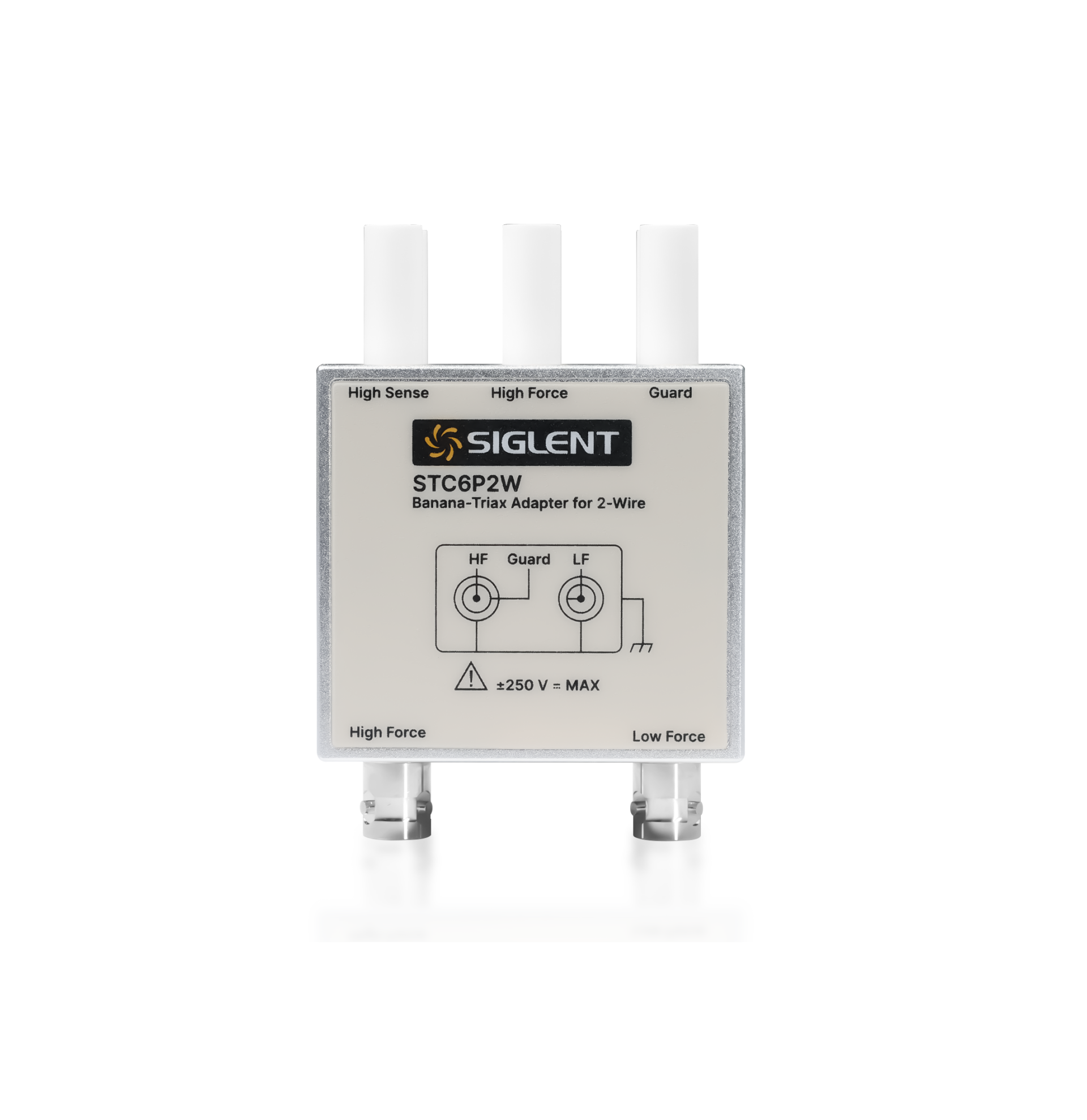 Siglent STC6P2W Banana Plug to Triaxial - 2-Wire adapter with guard support