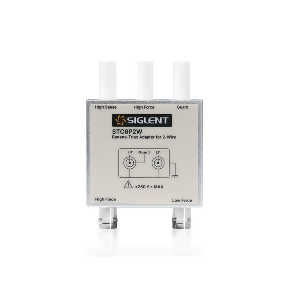 Siglent STC6P2W Banana Plug to Triaxial - 2-Wire adapter with guard support