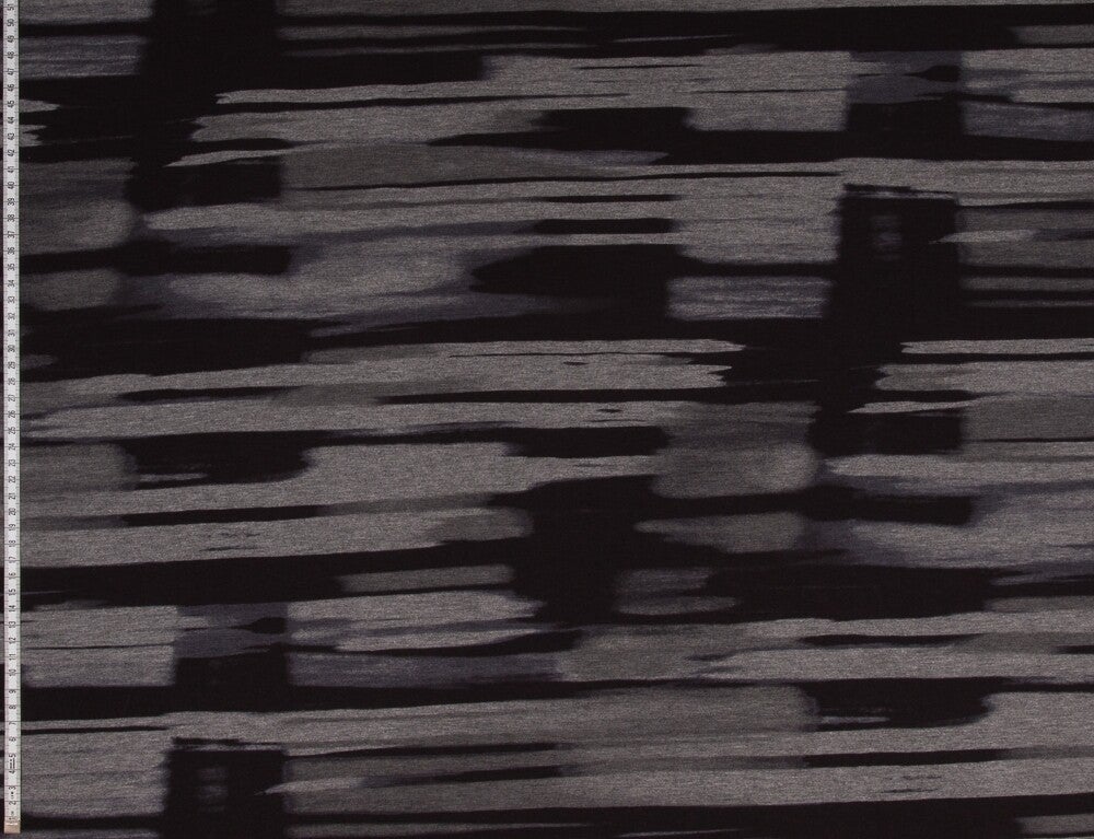 13,90EUR/m Viskosejersey Marcel mit Streifen schwarz